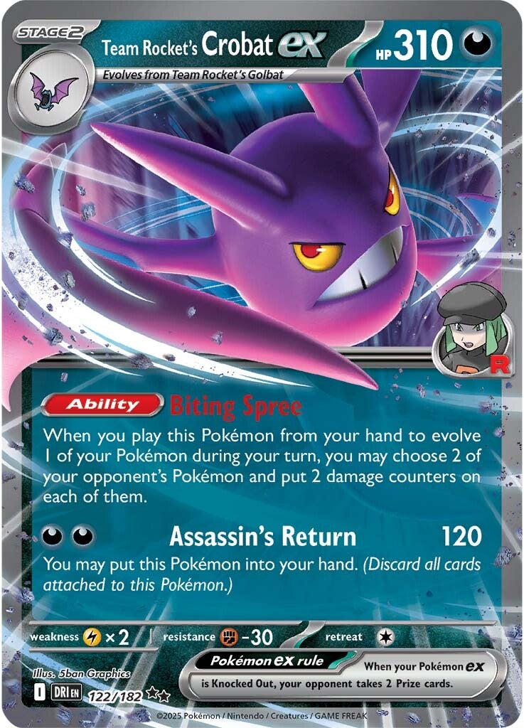 Team Rocket's Crobat ex 122/182 - Double Rare-Kantocards