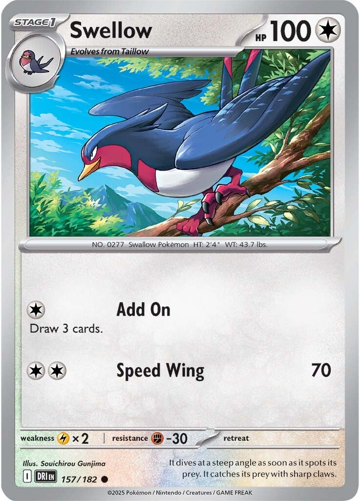 Swellow 157/182 - Common - Reverse Holo-Kantocards