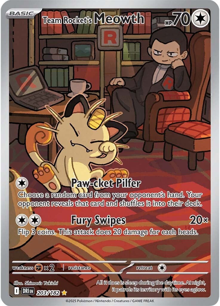 Team Rocket's Meowth 203/182 - Illustration Rare-Kantocards