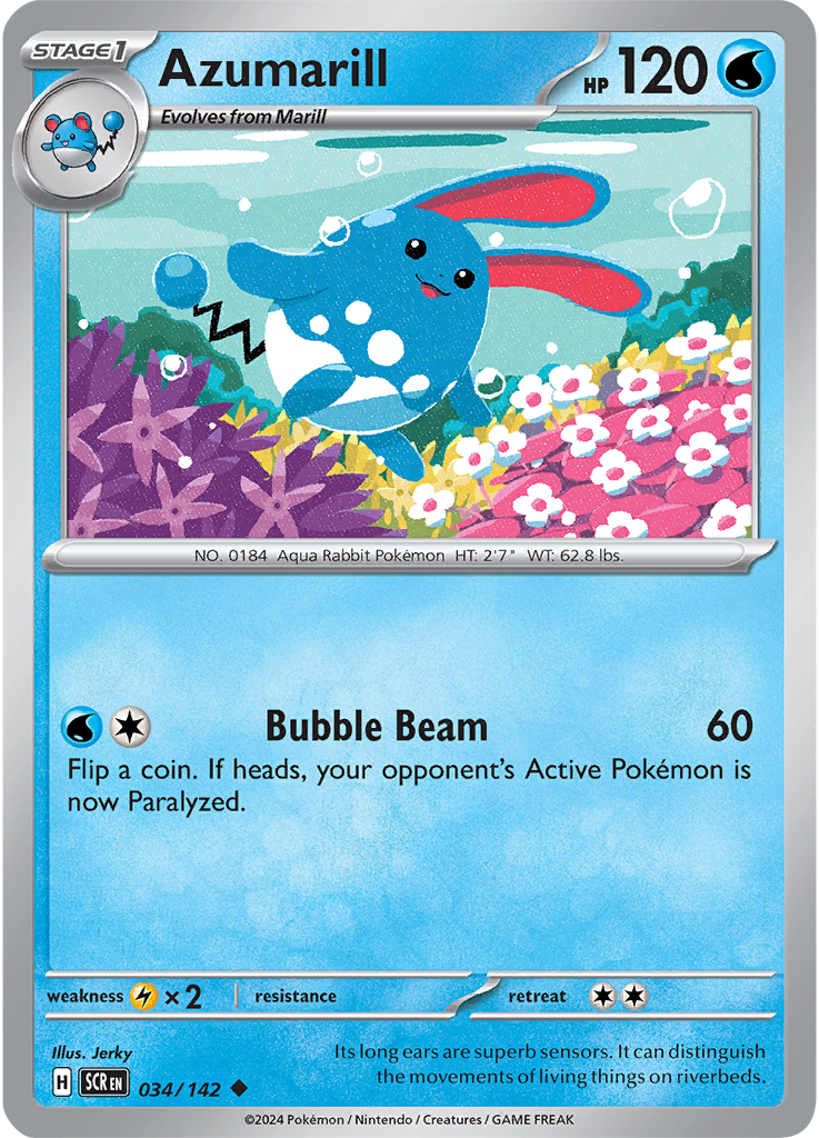 Azumarill 034/142 - Uncommon - Reverse Holo-Kantocards