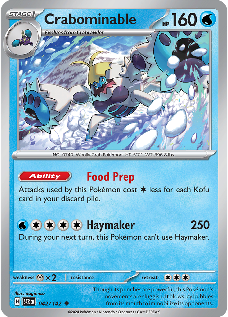 Crabominable 042/142 - Uncommon - Reverse Holo-Kantocards