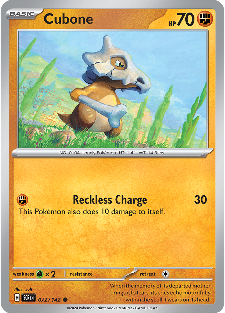 Cubone 072/142 - Common - Reverse Holo-Kantocards