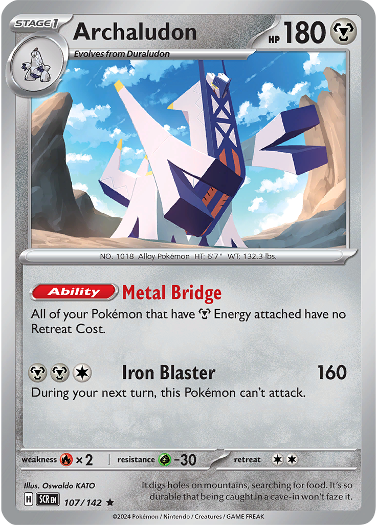 Archaludon 107/142 - Rare - Reverse Holo-Kantocards