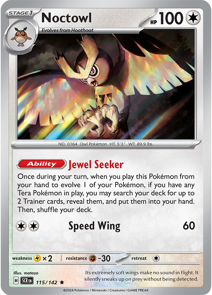 Noctowl 115/142 - Rare - Reverse Holo-Kantocards
