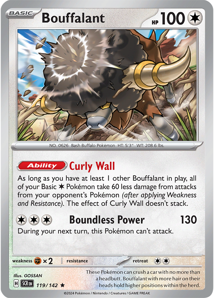 Bouffalant 119/142 - Rare - Reverse Holo-Kantocards