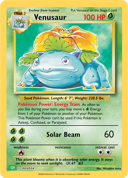 Pokémon TCG - CLASSIC - Deck Venusaur-Kantocards