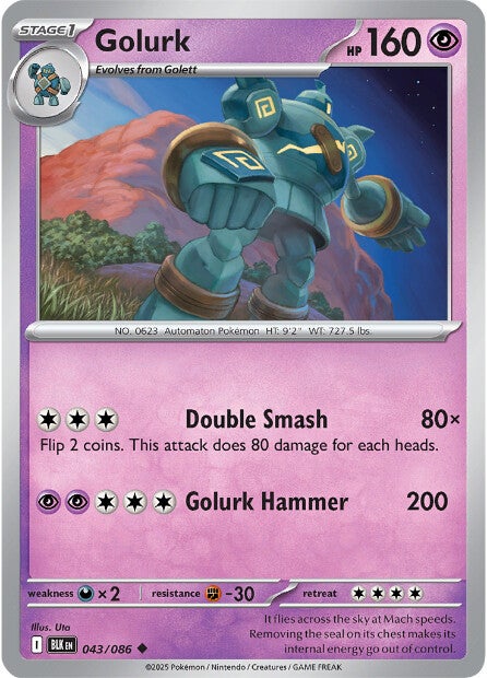 Golurk 043/086 - Uncommon - Reverse Holo-Kantocards