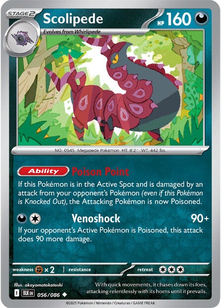 Scolipede 056/086 - Uncommon - Reverse Holo-Kantocards