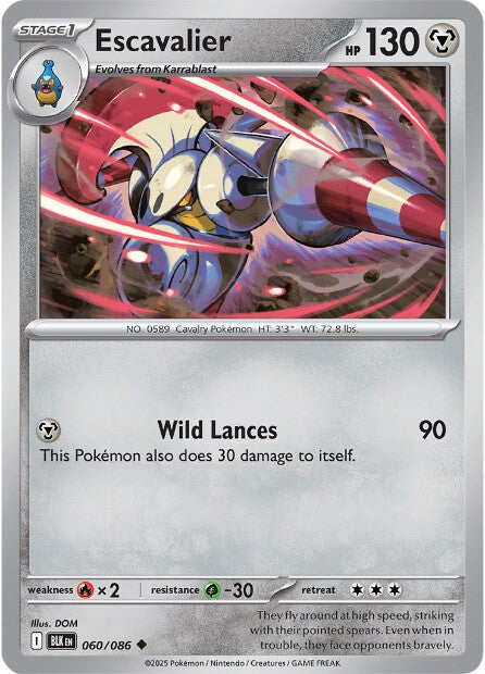 Escavalier 060/086 - Uncommon - Reverse Holo-Kantocards