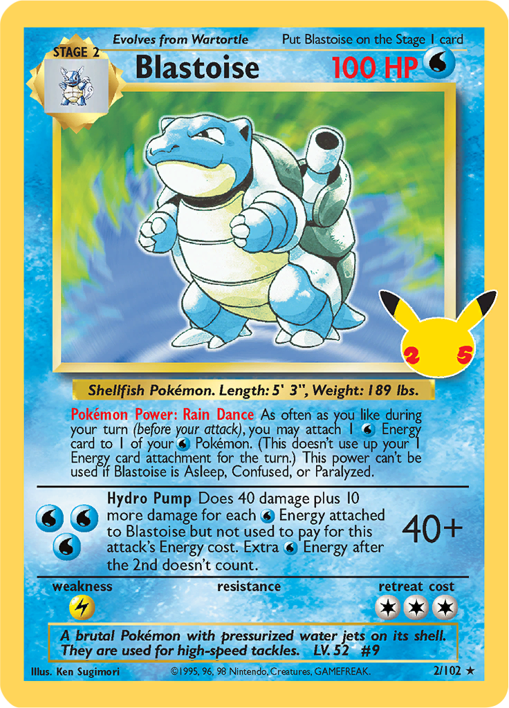 Blastoise 2/102 (Celebrations) - Español-Kantocards