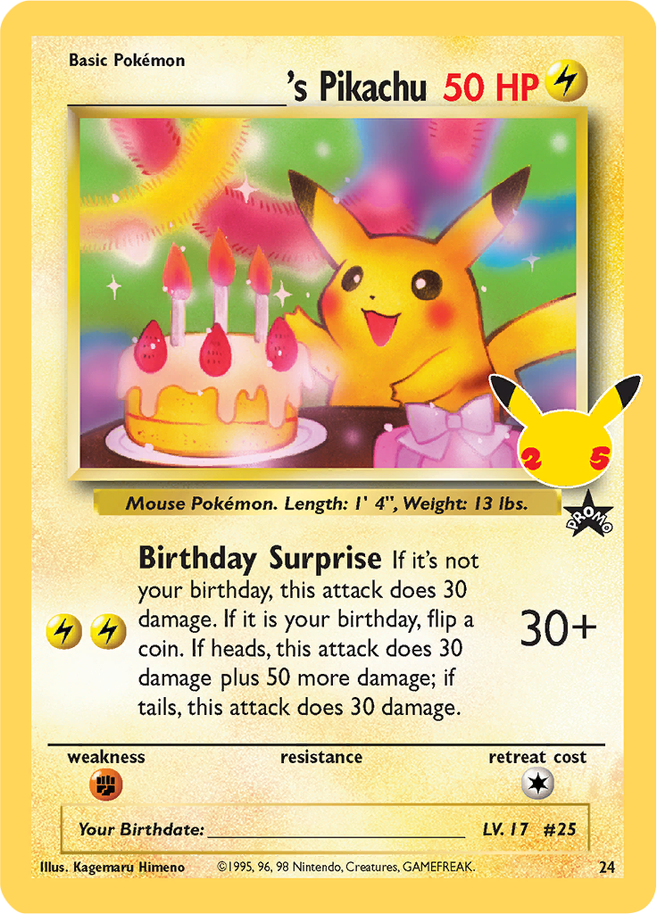 Pikachu (Birthday) 24 (Celebrations)-Kantocards