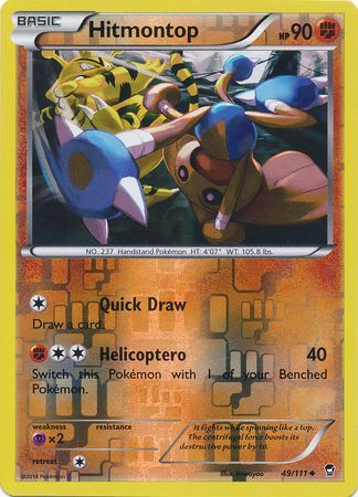 Hitmontop 49/111 - Reverse Holo-Kantocards
