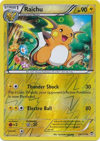 Raichu 28/111 - Reverse Holo-Kantocards
