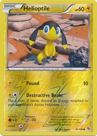 Helioptile 36/106 - Reverse Holo-Kantocards