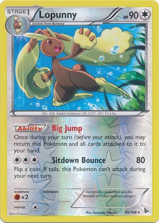 Lopunny 85/106 - Reverse Holo-Kantocards