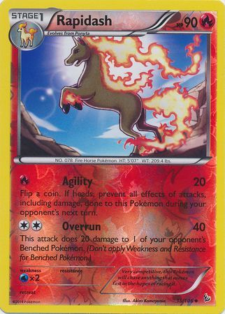Rapidash 15/106 - Reverse Holo-Kantocards