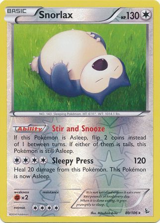 Snorlax 80/106 - Reverse Holo-Kantocards