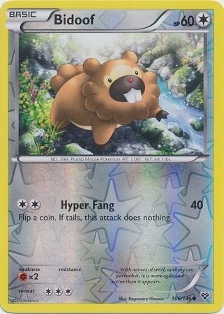 Bidoof 106/146 - Reverse Holo-Kantocards