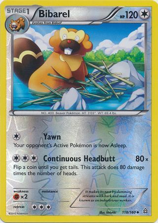 Bibarel 118/160 - Reverse Holo-Kantocards