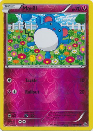 Marill 102/160 - Reverse Holo-Kantocards