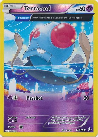 Tentacool 71/160 - Reverse Holo-Kantocards