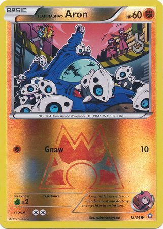 Team Magma's Aron 12/34 - Reverse Holo-Kantocards