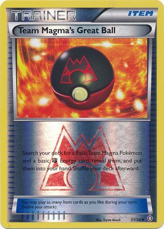 Team Magma's Great Ball 31/34 - Reverse Holo-Kantocards