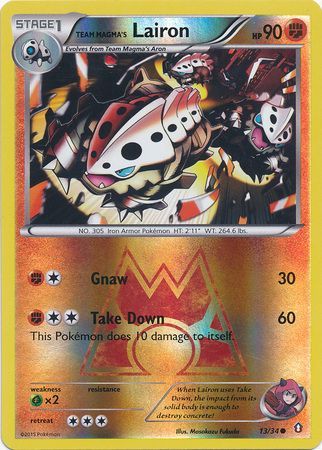 Team Magma's Lairon 13/34 - Reverse Holo-Kantocards