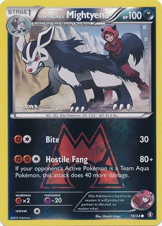 Team Magma's Mightyena 19/34 - Reverse Holo-Kantocards