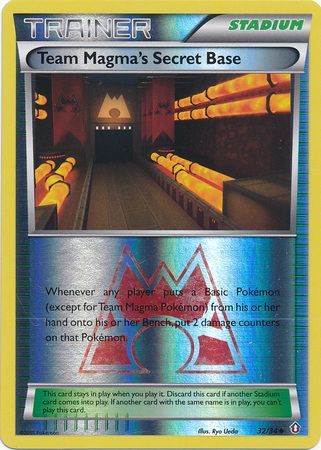 Team Magma's Secret Base 32/34 - Reverse Holo-Kantocards
