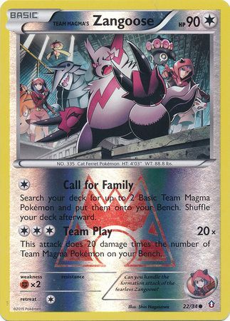 Team Magma's Zangoose 22/34 - Reverse Holo-Kantocards
