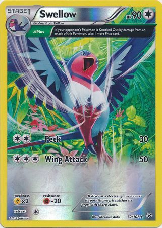 Swellow 72/108 - Reverse Holo-Kantocards