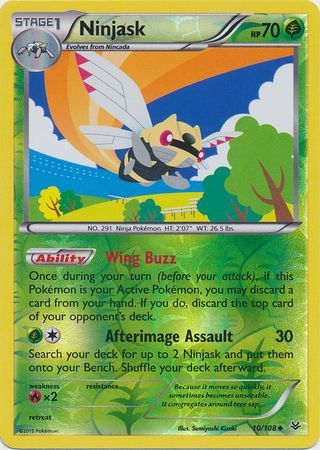 Ninjask 10/108 - Reverse Holo-Kantocards