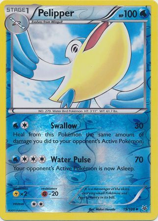 Pelipper 19/108 - Reverse Holo-Kantocards