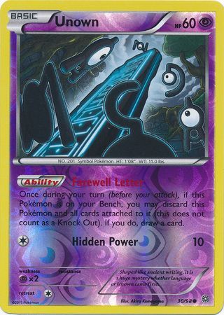 Unown 30/98 - Reverse Holo-Kantocards