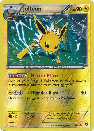 Jolteon 26/98 - Reverse Holo-Kantocards