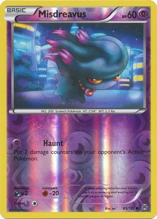 Misdreavus 65/162 - Reverse Holo-Kantocards