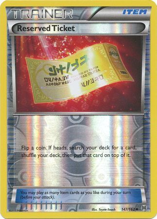 Reserved Ticket 147/162 - Reverse Holo-Kantocards