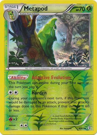 Metapod 4/83 - Reverse Holo-Kantocards