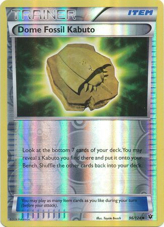 Dome Fossil Kabuto 96/124 - Reverse Holo-Kantocards