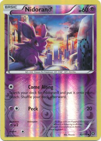 Nidoran (m) 43/114 - Reverse Holo-Kantocards