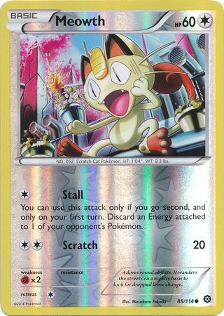 Meowth 88/114 - Reverse Holo-Kantocards