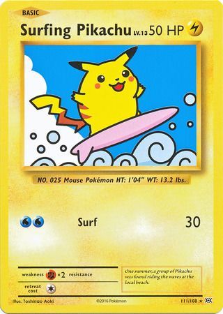 Surfing Pikachu 111/108-Kantocards