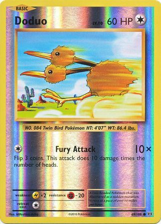 Doduo 69/108 - Reverse Holo-Kantocards