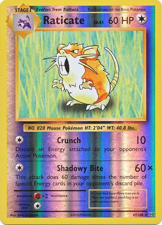Raticate 67/108 - Reverse Holo-Kantocards