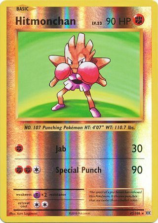 Hitmonchan 62/108 - Reverse Holo-Kantocards