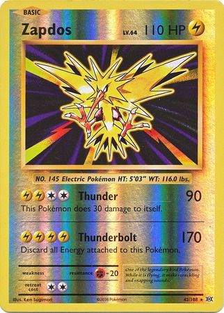 Zapdos 42/108 - Reverse Holo-Kantocards