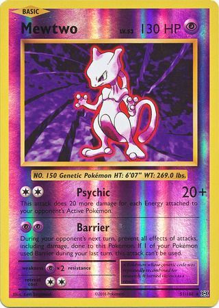 Mewtwo 51/108 - Reverse Holo-Kantocards