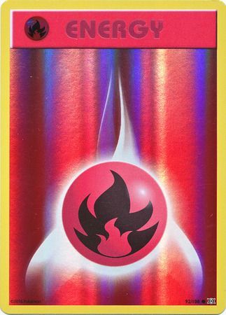 Fire Energy 92/108 - Reverse Holo-Kantocards