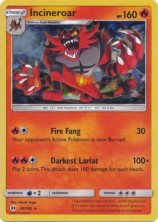 Incineroar 26/149-Kantocards